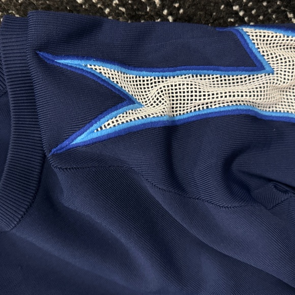 Sandro ribbed LS navy sweater knit detail arm sz 3/L - Picture 2 of 5